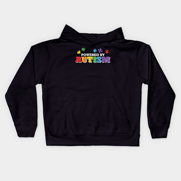 Autism Awareness - Powered by Autism Kids Hoodie by Peter the T-Shirt Dude